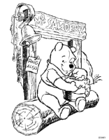 A coloring page of winnie the pooh
